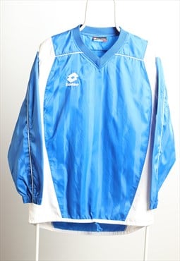 Vintage Lotto Sportswear Zipless Shell Logo Jacket Blue Whit