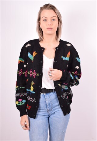 CACHAREL WOMENS VINTAGE JUMPER SWEATER LARGE BLACK 90'S