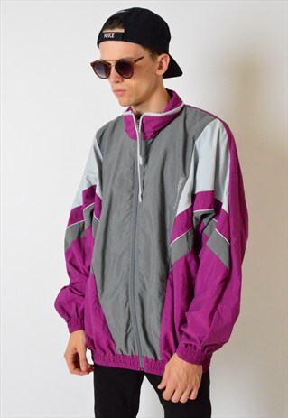 VINTAGE 90S COLOUR BLOCK SHELL BOMBER JACKET
