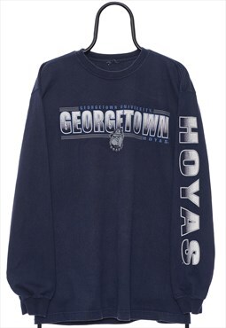 Vintage Georgetown Hoyas Navy Long Sleeved TShirt Womens