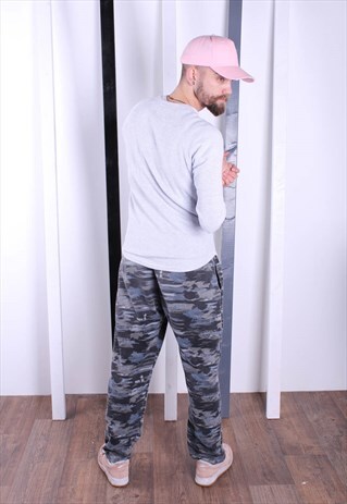 VINTAGE 90S PATTERNED CRAZY PRINT TROUSERS. UNISEX. GYM