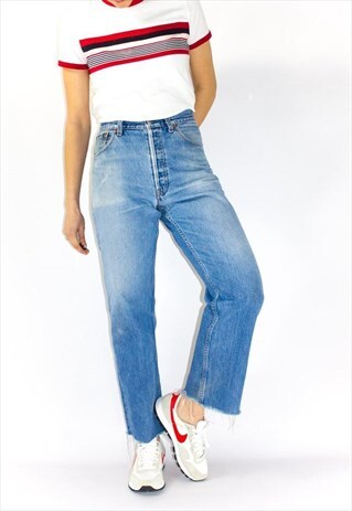 VINTAGE 80'S 501 RAW HEM STONEWASH JEANS