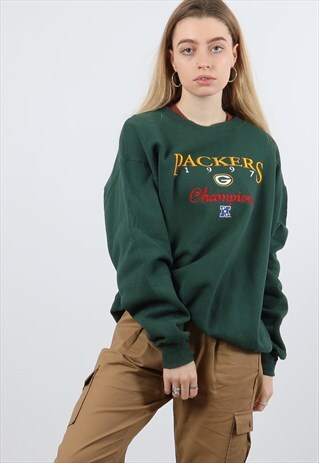 VINTAGE LEE M GREEN EMBROIDERED SWEATSHIRT