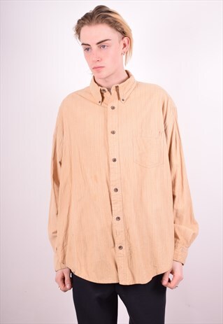 MENS VINTAGE SHIRT XL BROWN 90S
