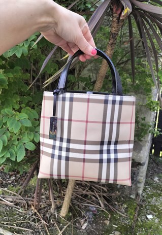 Y2K BURBERRY NOVA CHECK MINI TOTE HANDBAG