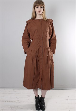 VINTAGE 80S BROWN LONG DRESS
