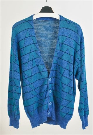 VINTAGE 90S CARDIGAN IN ABSTRACT PRINT 