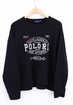 Vintage Polo Ralph Lauren Sweatshirt Black With Graphic 