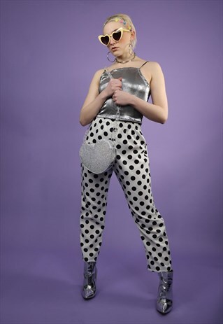 HIGH WAIST TROUSERS IN POLKA DOT