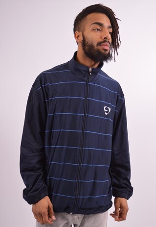 NIKE MENS VINTAGE TRACKSUIT TOP JACKET XL NAVY BLUE 90S