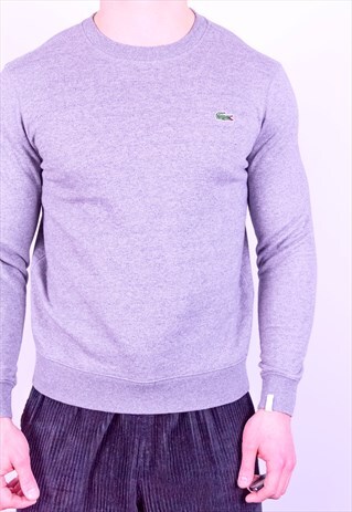 VINTAGE LACOSTE SWEATSHIRT IN GREY SMALL