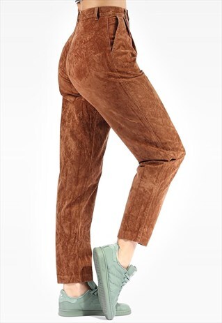 VINTAGE FAUX SUEDE PANTS TAPERED
