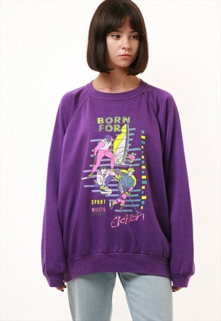 90S VINTAGE OLDSCHOOL BORN FOR SPORT COTTON SWEATSHIRT 15415