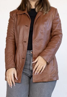 Vintage  Leather Jacket Corte ingles in Brown M