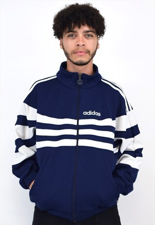 VINTAGE 90S ADIDAS BLUE & WHITE JACKET