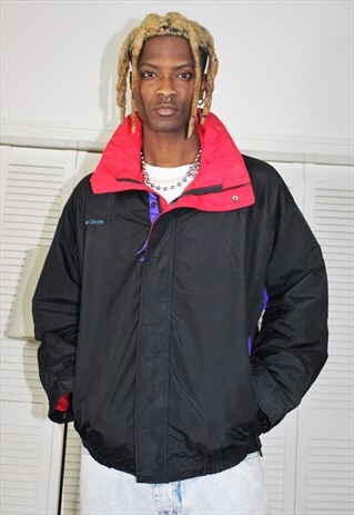 VINTAGE 90'S BLACK LIGHTWEIGHT COLUMBIA WATERPROOF JACKET