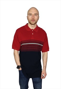  CHAPS Polo Shirt In Red Size Large 