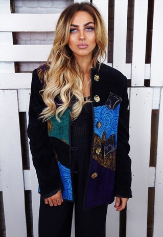 CARPET STYLE TAPESTRY PATCHWORK BEADED JACKET