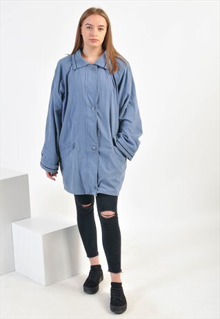 VINTAGE 90'S PARKA JACKET IN BLUE