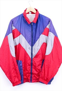 Vintage Windbreaker Jacket Multicolour Colour Block Zip Up 