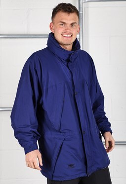 Vintage Helly Hasen Jacket in Navy Hiking Rain Coat Medium