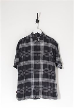 Vintage short sleeved checked shirt black large BV9511