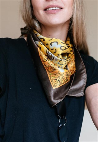 VINTAGE 80S LEOPARD PRINT SCARF