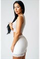 SUPER SOFT HIGH WAIST BLOOMER LACE HEM HOT WHITE PANTS 