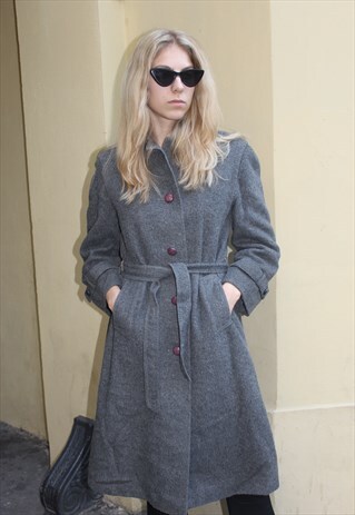 VINTAGE 90' OLDSCHOOL AMAZING GREY AUTUMN COAT