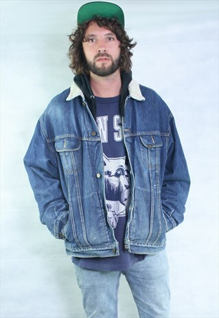 VINTAGE LEE DENIM BORG LINED WINTER SHERPA OVERSIZED JACKET