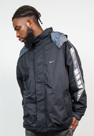 NIKE BLACK HOODED COAT