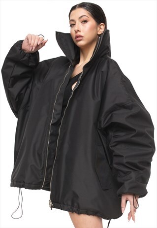 OVERSIZE BOMBER JACKET IN BLACK