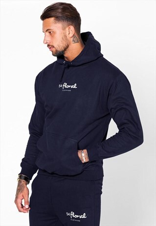 CENTRE LOGO PULLOVER HOODY - NAVY BLUE