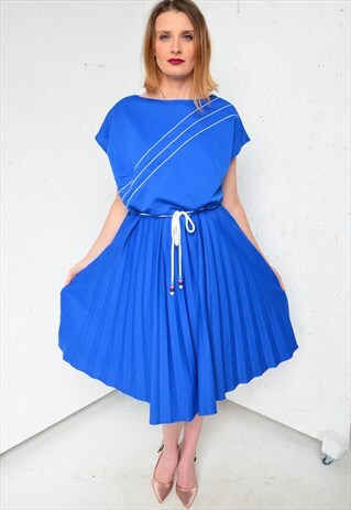 VINTAGE 80S BLUE DRESS