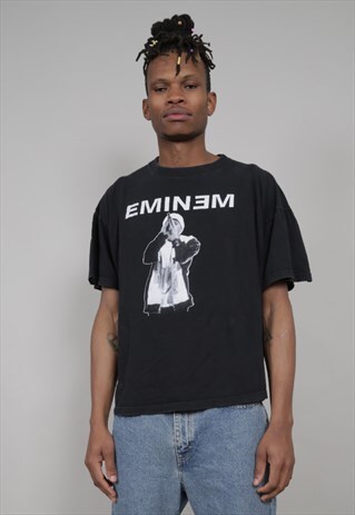 VINTAGE 90'S EMINEM OVERSIZED BLACK BAND T-SHIRT