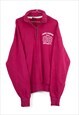 Vintage James Madison College 1/4 zip Sweatshirt in Pink L