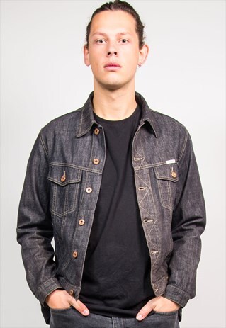 90'S VINTAGE GUESS DARK GREY DENIM JACKET
