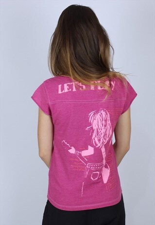 HARD ROCK CAFE VINTAGE PINK T-SHIRT BARCELONA