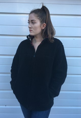 WOMENS DASH REVERSIBLE BLACK AZTEC TEDDY BEAR JACKET