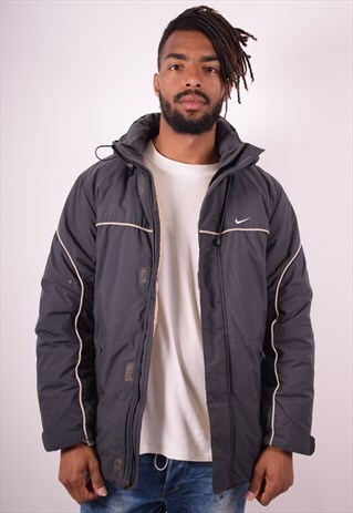 NIKE MENS VINTAGE JACKET SMALL GREY 90S