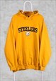Vintage NFL Pittsburgh Steelers Yellow Hoodie Embroidery XXL