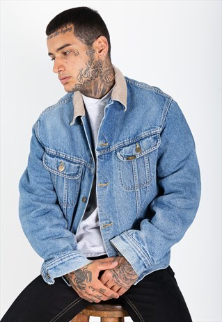 VINTAGE 80S ORIGINAL LEE LINED DENIM JACKET / 7545