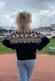 90S FAIR ISLE HANDKNIT MITTEN POCKET CARDIGAN