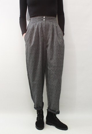 VINTAGE 80' AMAZING BEAUTIFUL HIGH WAIST GREY TROUSERS
