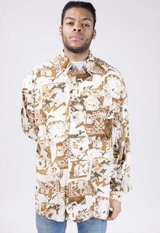 VINTAGE 90S ABSTRACT PATTERNED SHIRT