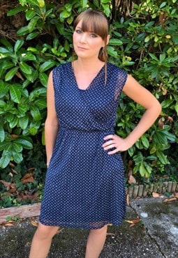 Blue Chiffon Summer Tea Dress