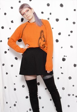 90s grunge y2k goth dragon orange tattoo sweater top