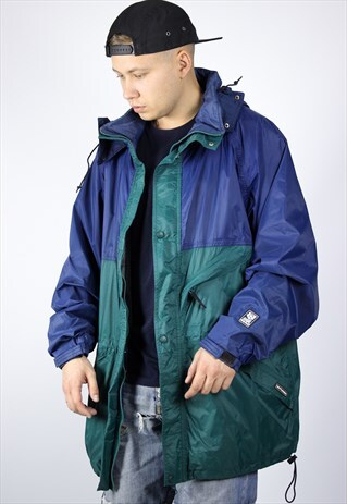 VINTAGE MENS HELLY HANSEN WATERPROOF RAIN COAT JACKET HOODED