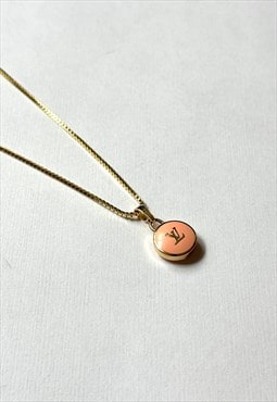 Louis Vuitton LV Logo Charm Pendant on Chain/Necklace