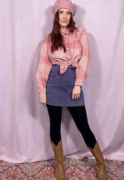 70s vintage check pink shirt 70s western vibes boho cowgirl 